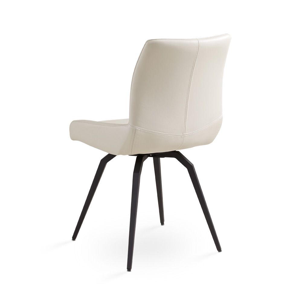 Nona Swivel Chair: Taupe Leatherette 